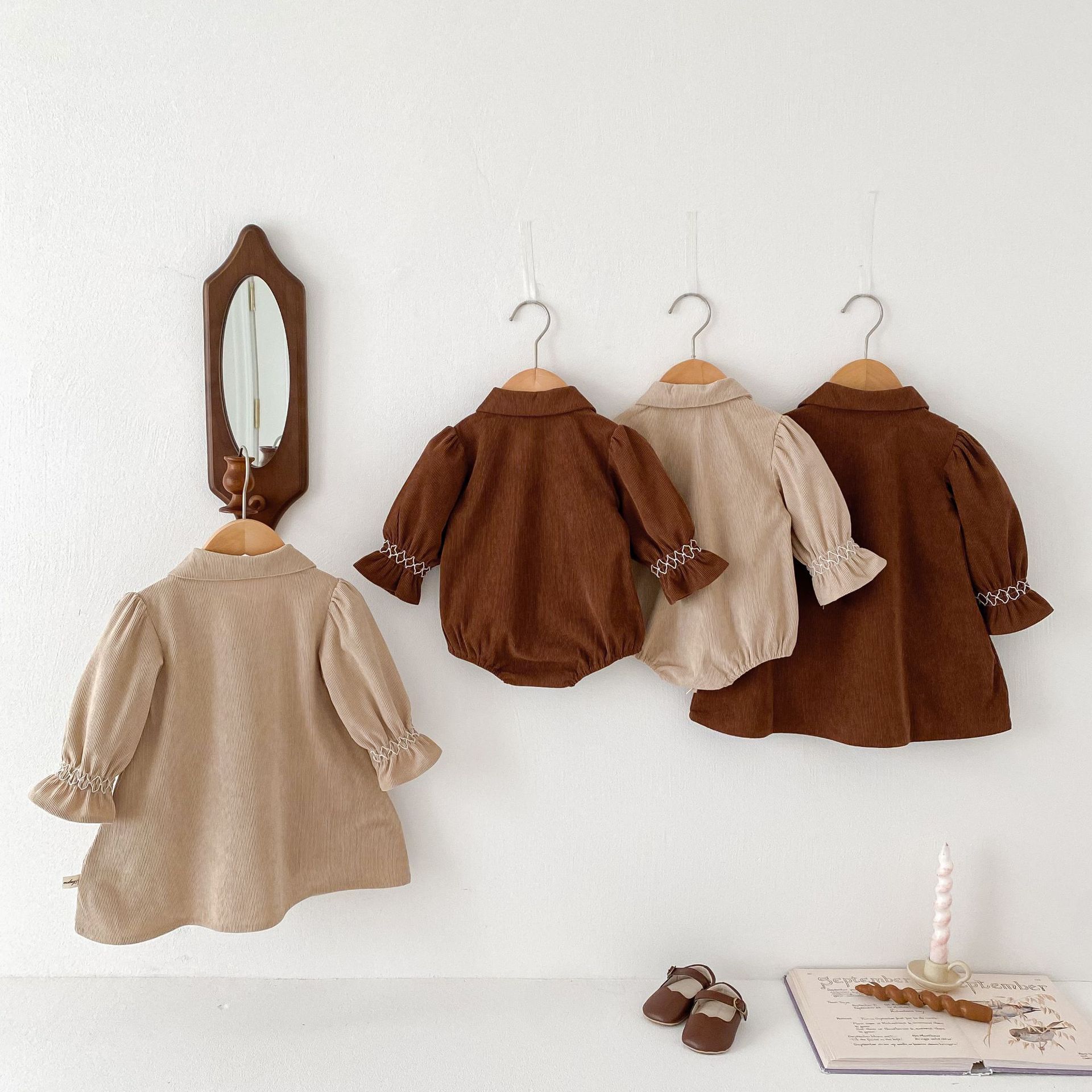 Corduroy Baby Girl Triangle Jumpsuit Dress