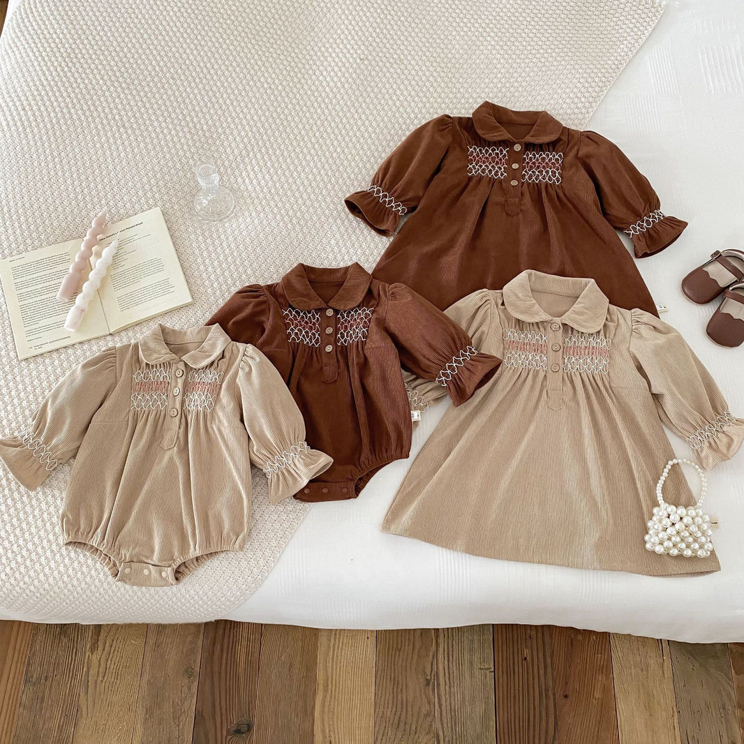 Corduroy Baby Girl Triangle Jumpsuit Dress