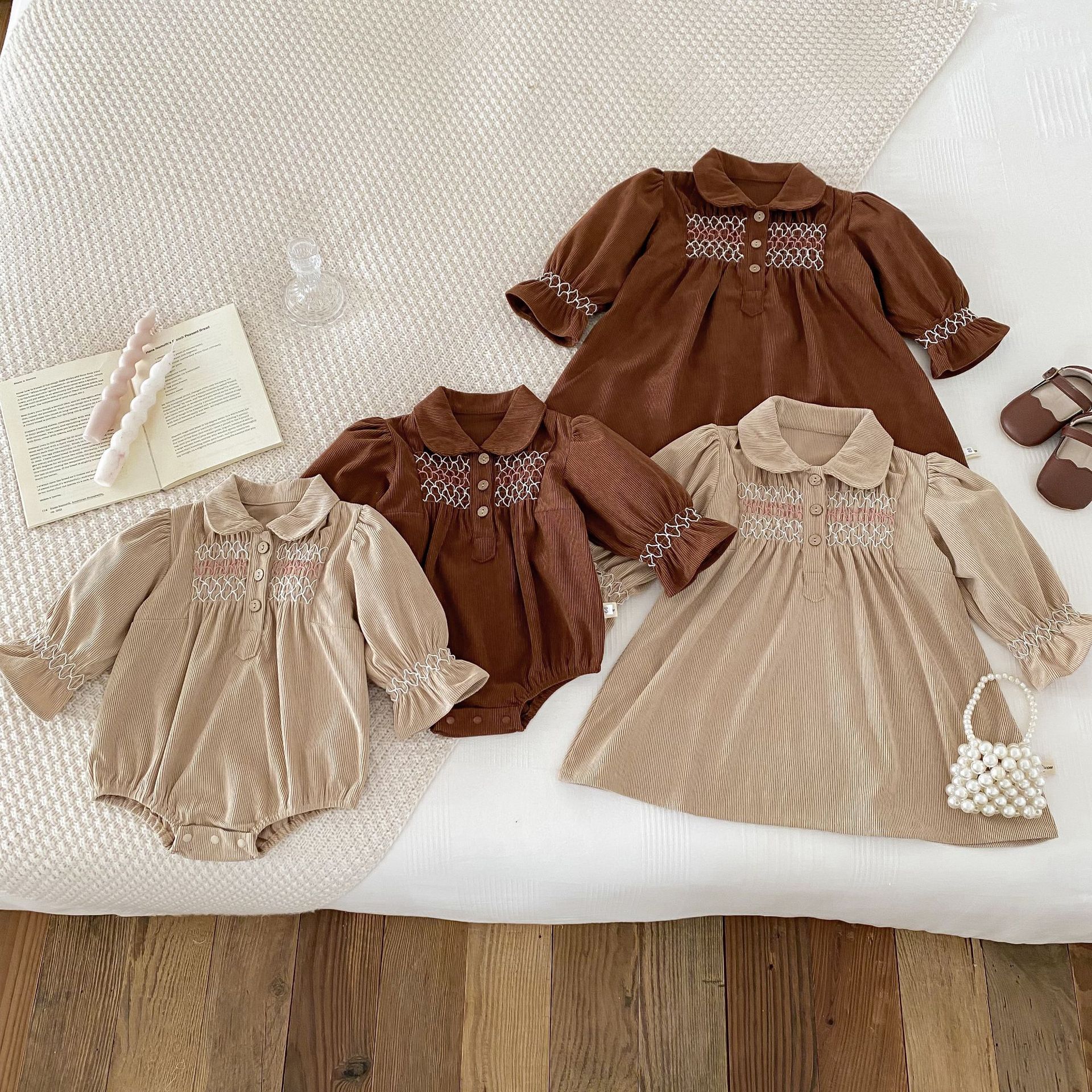 Corduroy Baby Girl Triangle Jumpsuit Dress