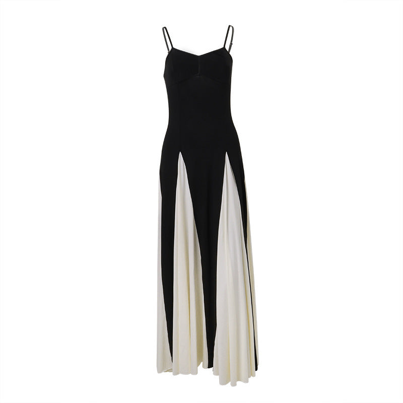 Women's B\W Color Contrast Sling Dress