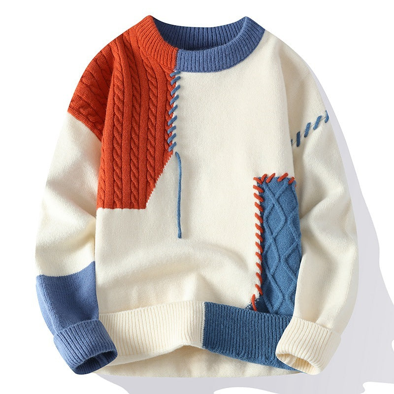 Trendy Colorblock Pullover Sweater