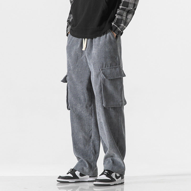 Loose Straight Men Corduroy Pants