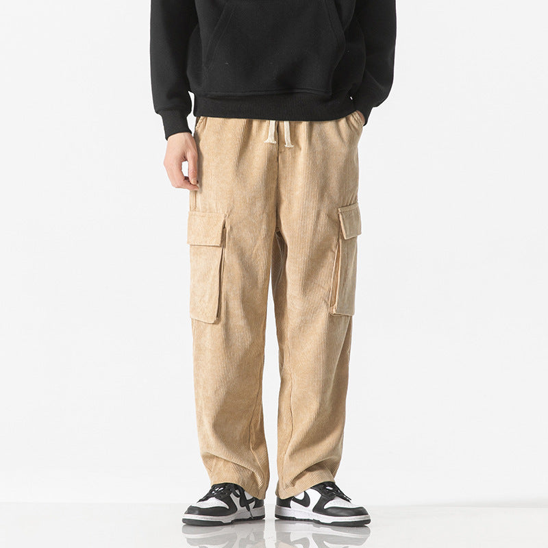 Loose Straight Men Corduroy Pants