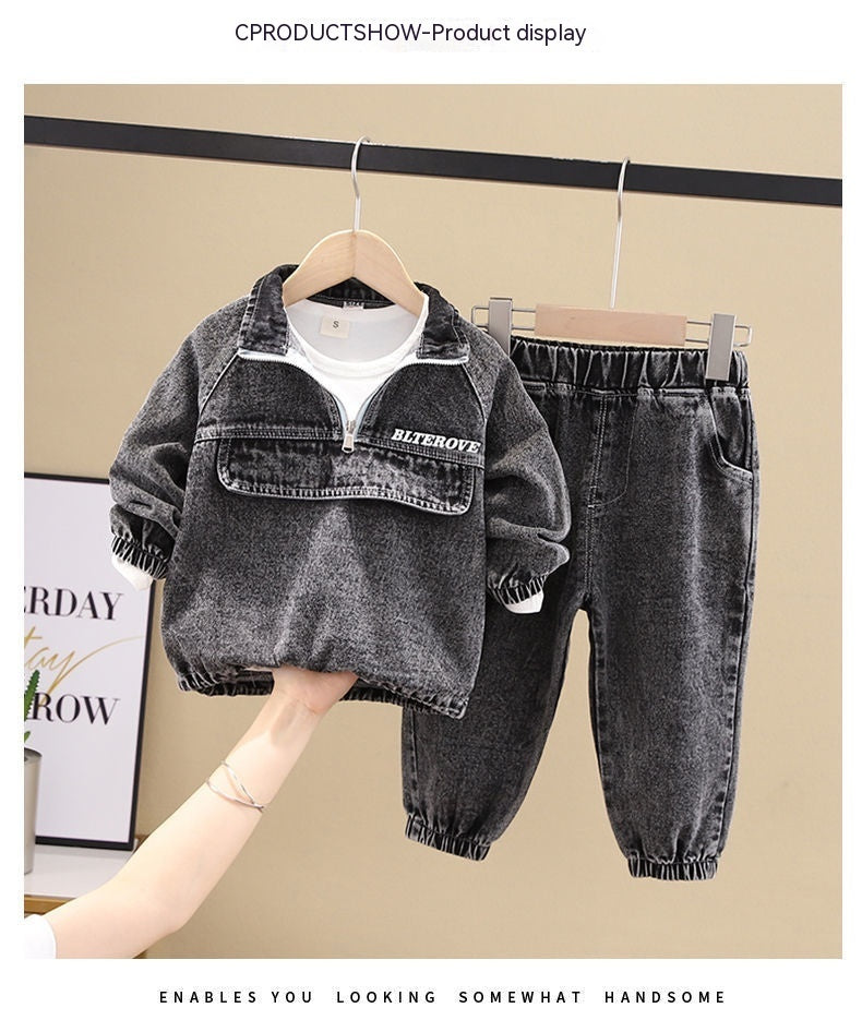 Casual Denimly Jacket And Pants For Boy