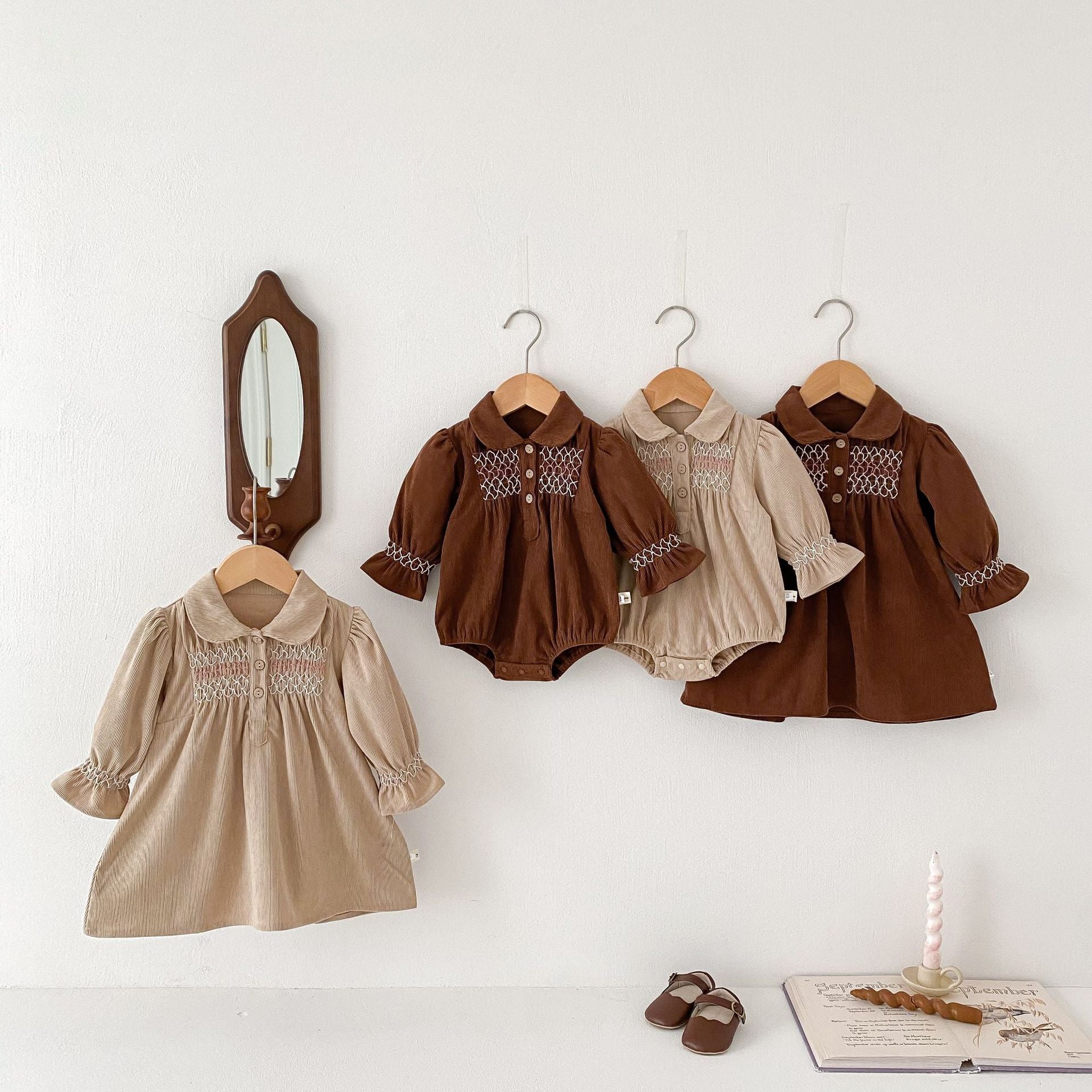 Corduroy Baby Girl Triangle Jumpsuit Dress