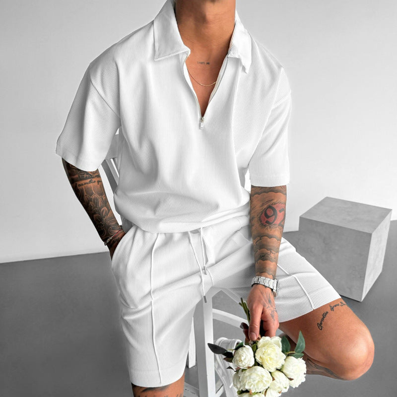 Men's Casual Drawstring Shorts Set