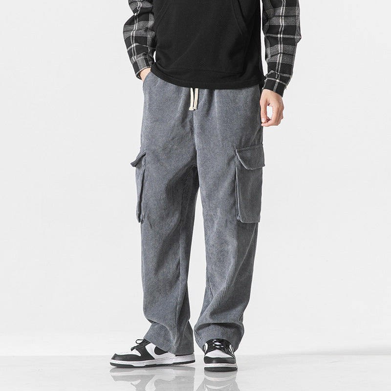 Loose Straight Men Corduroy Pants