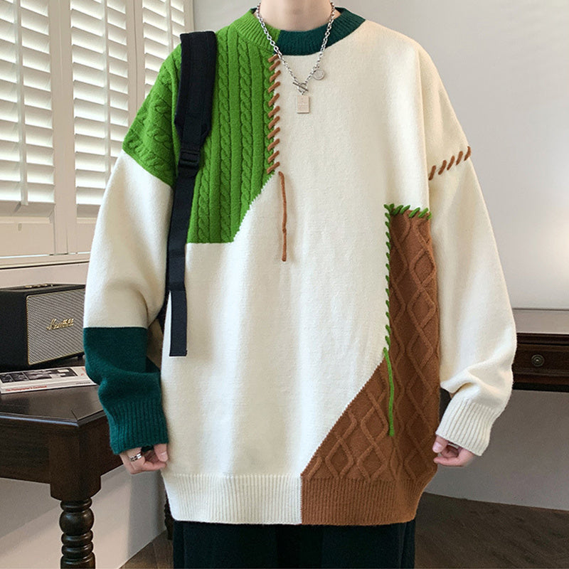 Trendy Colorblock Pullover Sweater