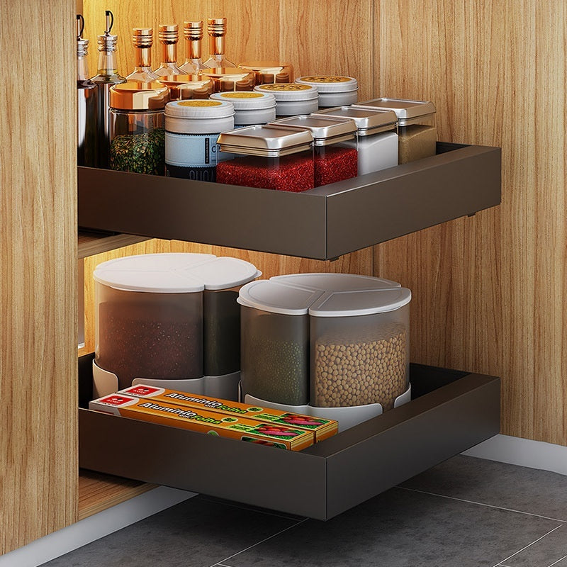 Double Layer Kitchen Drawer-styled Pull-out Cabinet