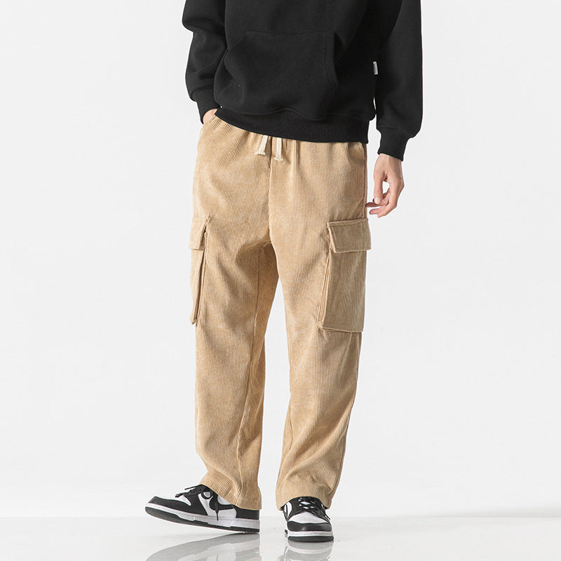 Loose Straight Men Corduroy Pants