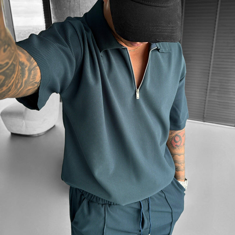 Men's Casual Drawstring Shorts Set