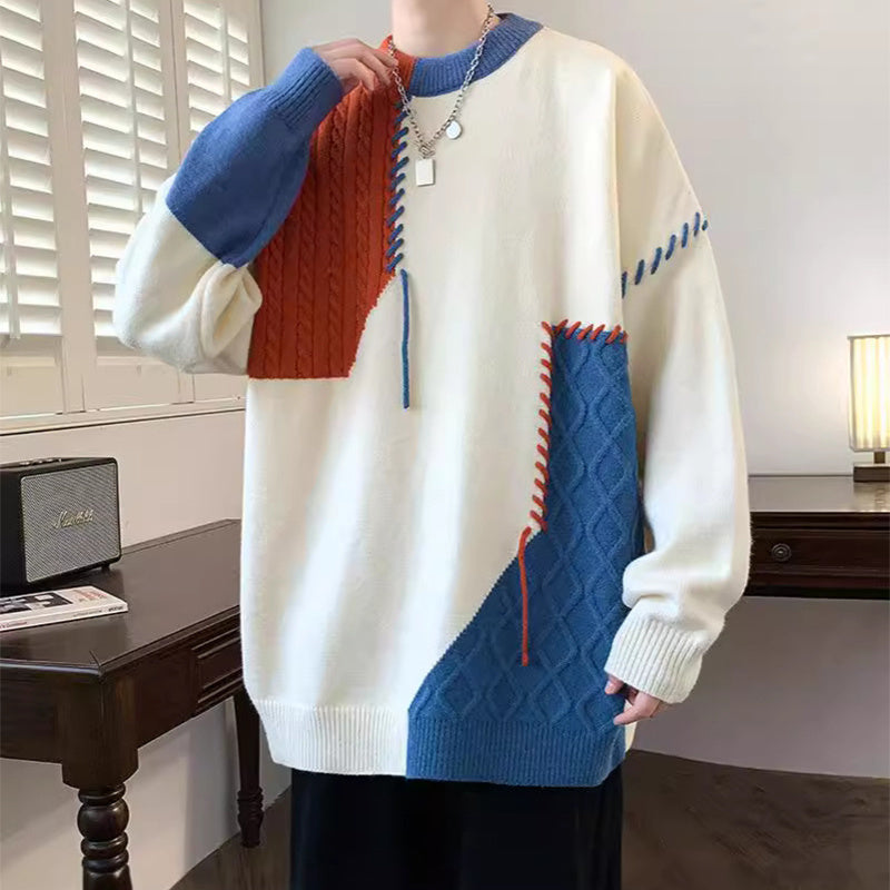 Trendy Colorblock Pullover Sweater