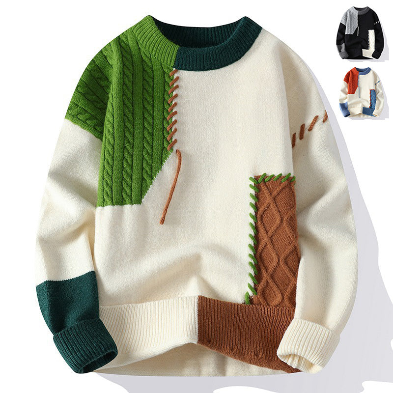 Trendy Colorblock Pullover Sweater