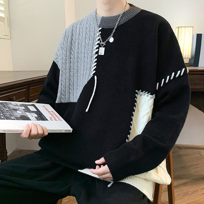 Trendy Colorblock Pullover Sweater