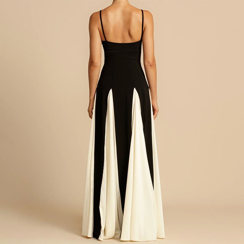 Women's B\W Color Contrast Sling Dress