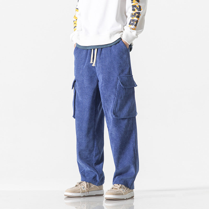 Loose Straight Men Corduroy Pants