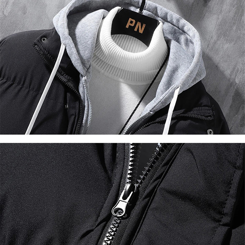 Fashion Solid Men Hooded Jacket