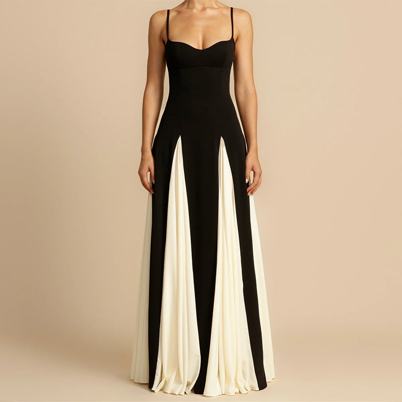Women's B\W Color Contrast Sling Dress