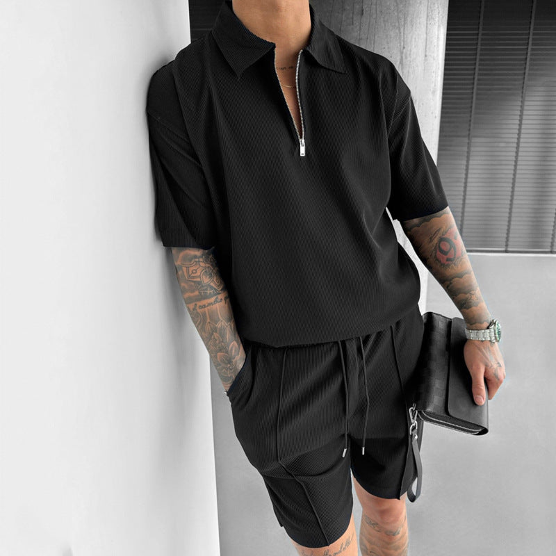 Men's Casual Drawstring Shorts Set