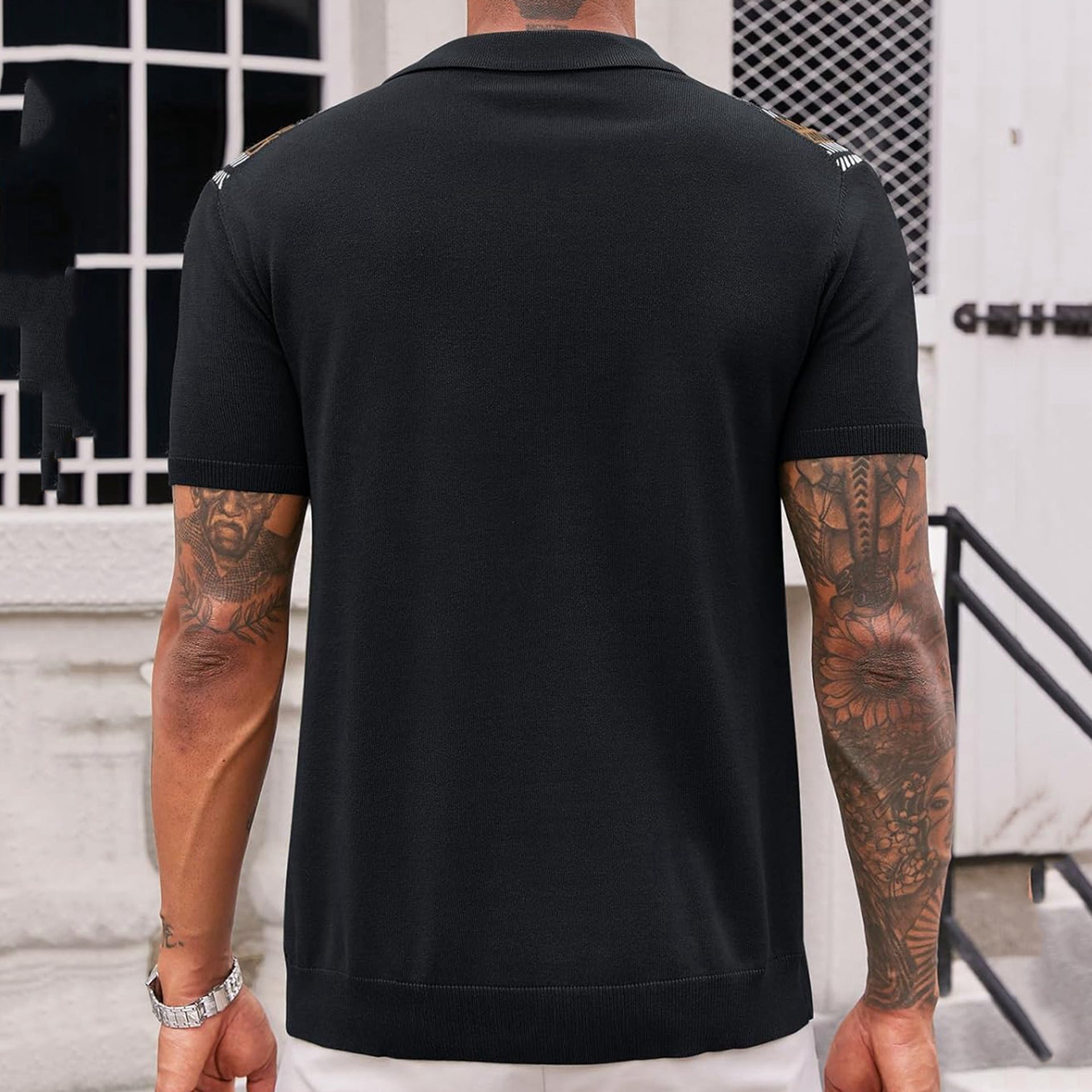 Casual Men's Striped Jacquard Sweat-Shirt
