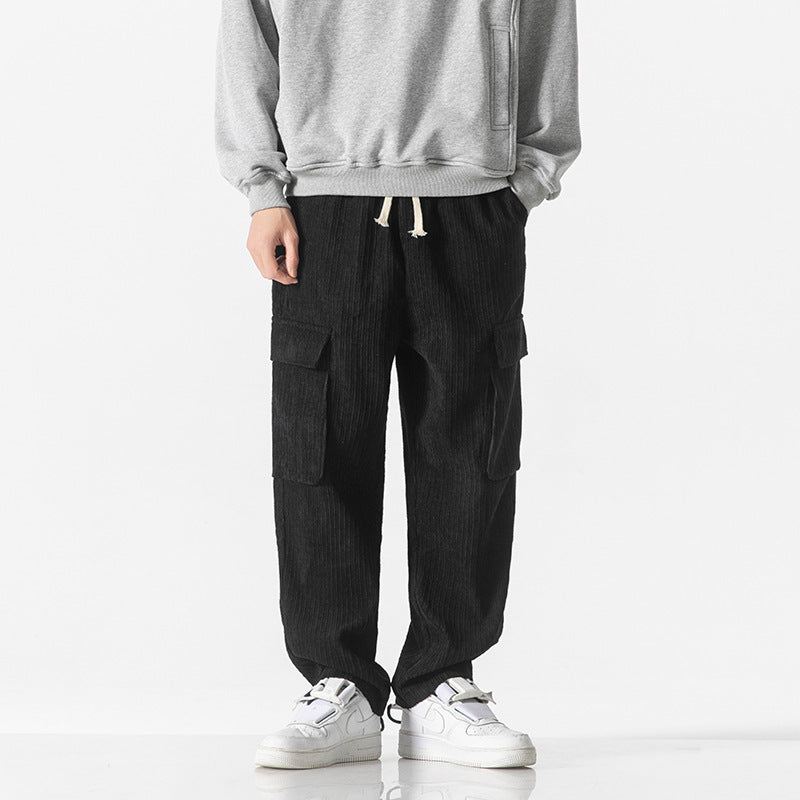 Loose Straight Men Corduroy Pants