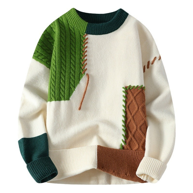 Trendy Colorblock Pullover Sweater