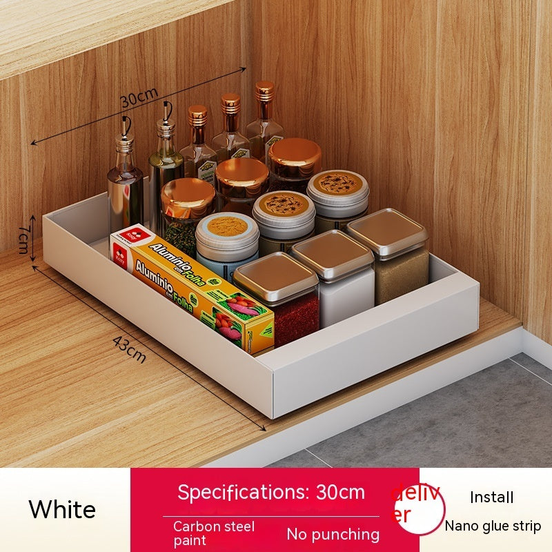 Double Layer Kitchen Drawer-styled Pull-out Cabinet