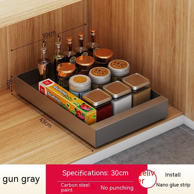 Double Layer Kitchen Drawer-styled Pull-out Cabinet