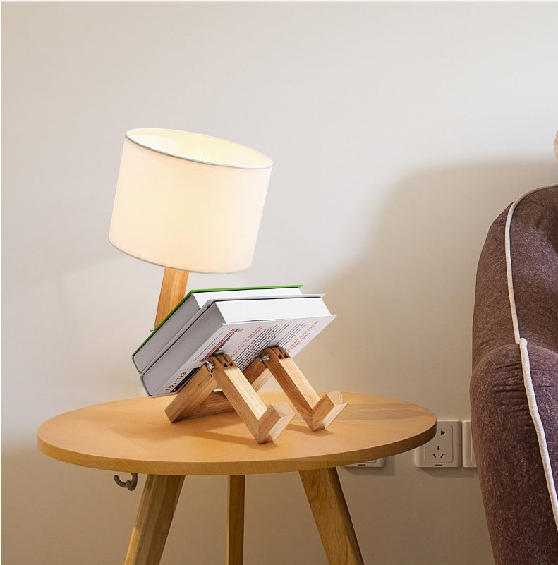 Creative Wooden Book Holder Table Lamp