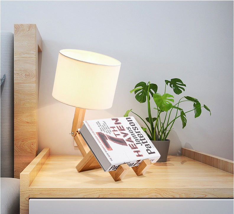 Creative Wooden Book Holder Table Lamp