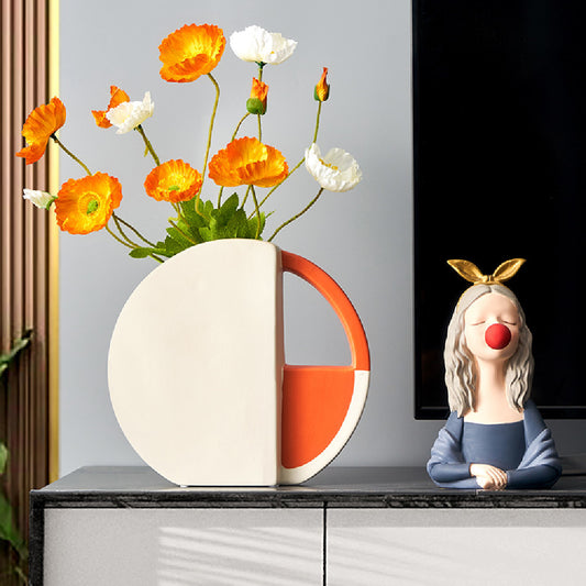 Vase en céramique design luxe moderne, fini mat épuré