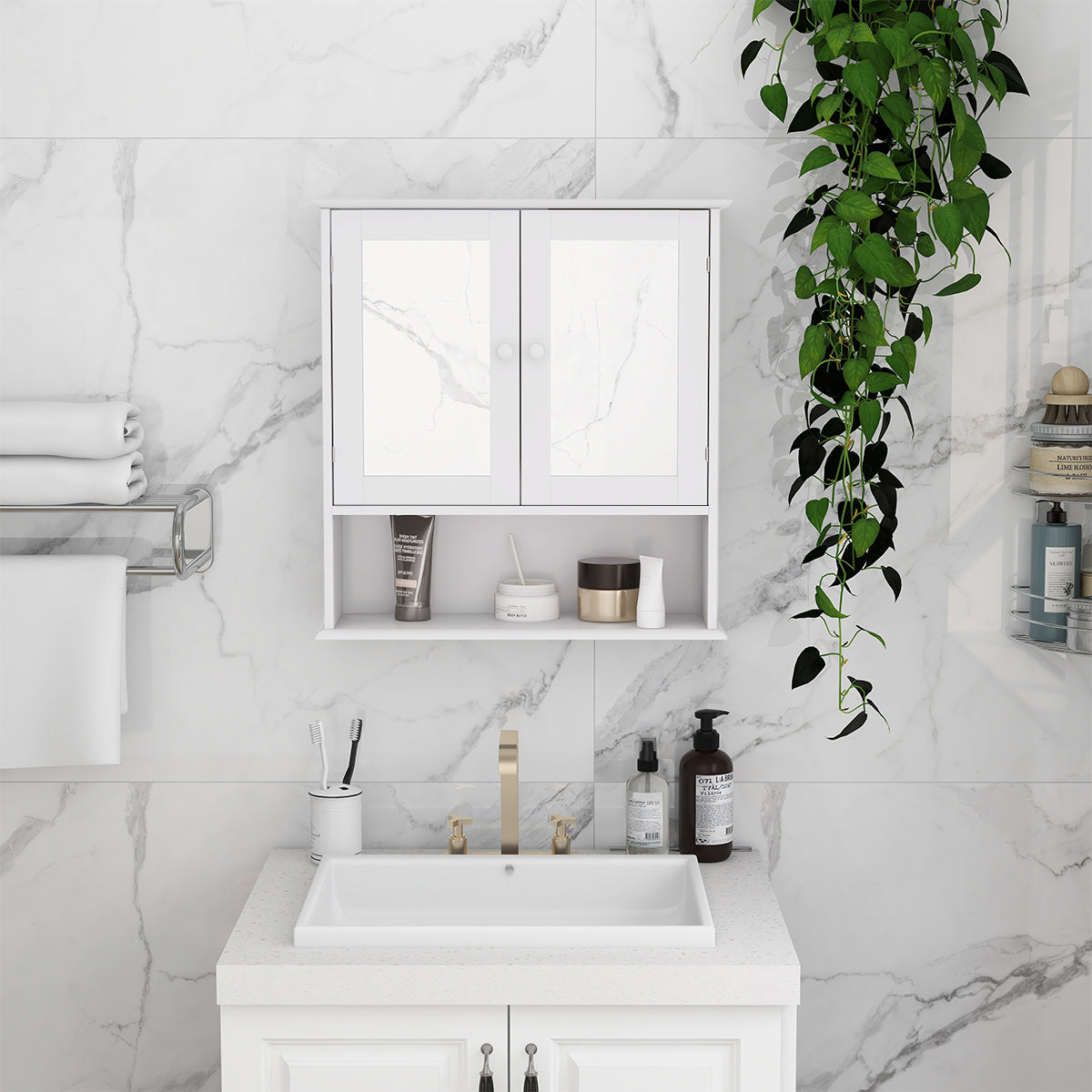 Bathroom Wall Storage Cabinet With Mirror - U’rGstore