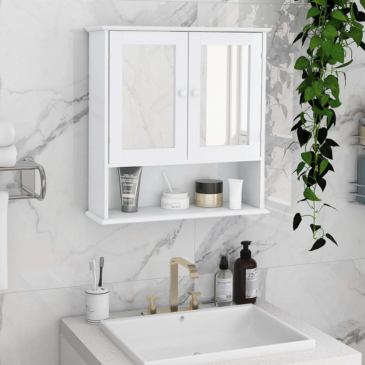 Bathroom Wall Storage Cabinet With Mirror - U’rGstore