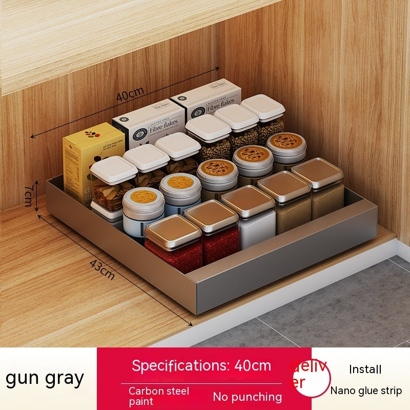 Double Layer Kitchen Drawer-styled Pull-out Cabinet