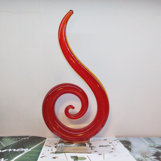 Objet déco abstrait en verre minimaliste