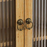 Vintage Double Door Glass Door Kitchen Cabinet